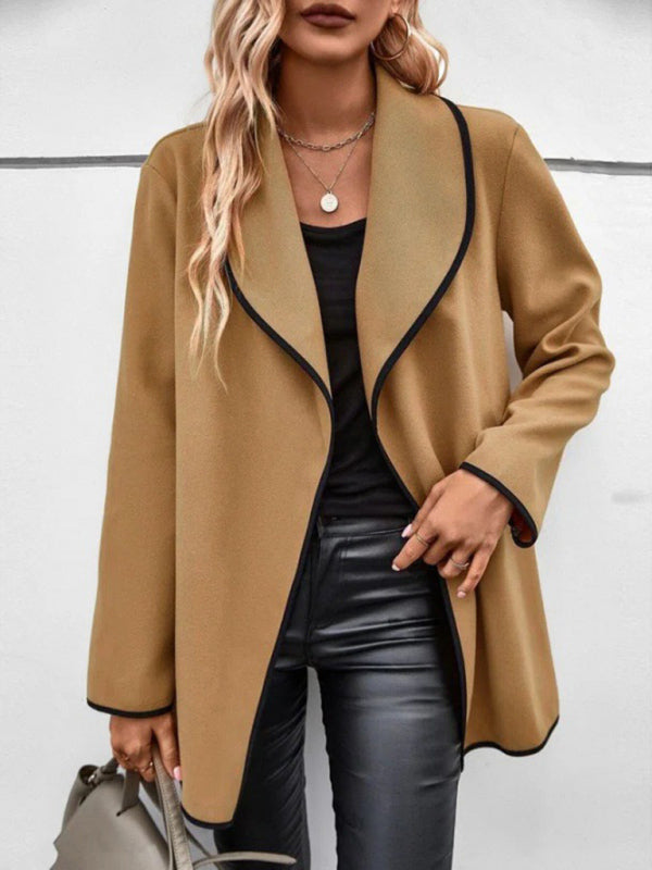 Elegant Long-Sleeve Loose Woolen Jacket