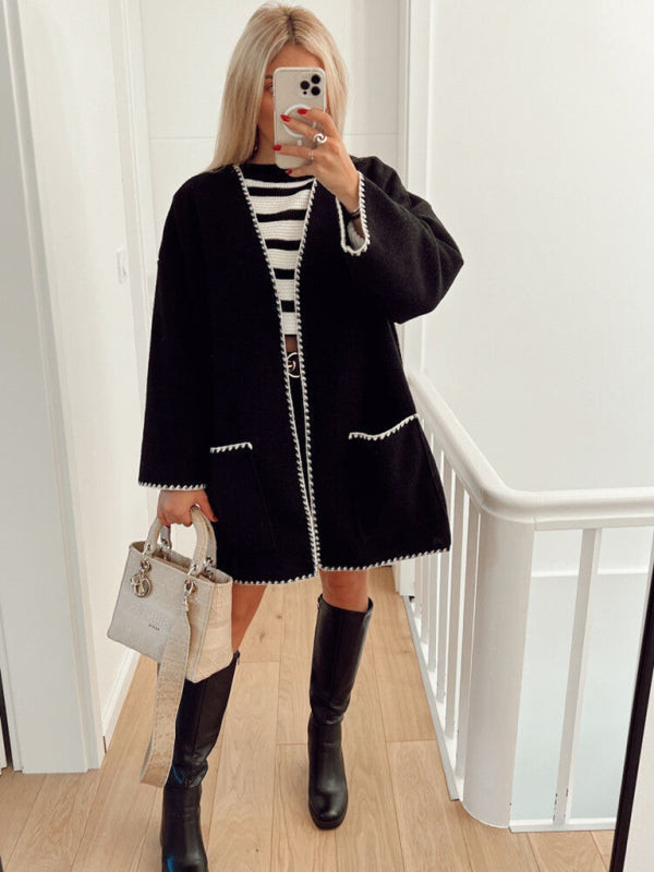 Contrasted Woolen Jacket