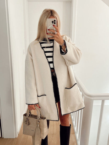 Contrasted Woolen Jacket