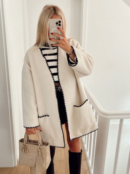 Contrasted Woolen Jacket