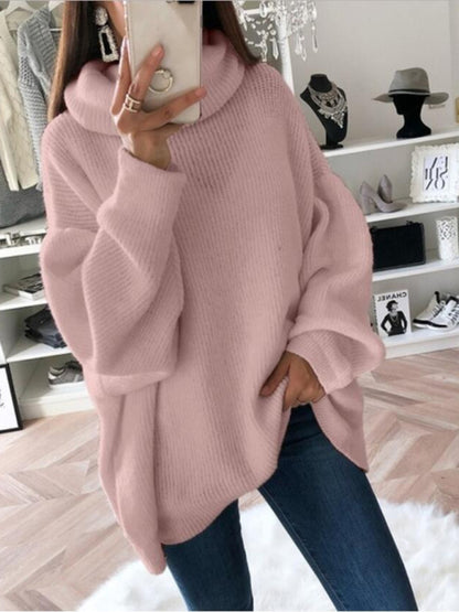 Casual Loose-Fitting Turtleneck Sweater