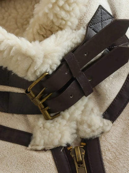 Loose Fleece Stitching Sleeveless Vest