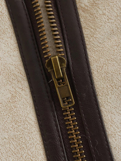 Loose Fleece Stitching Sleeveless Vest